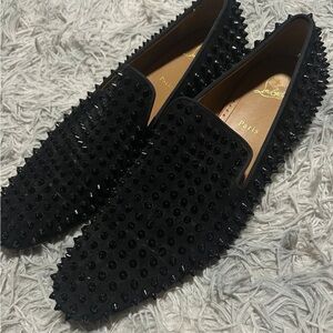 Christian Louboutin Black Spiked Loafers Dandelion